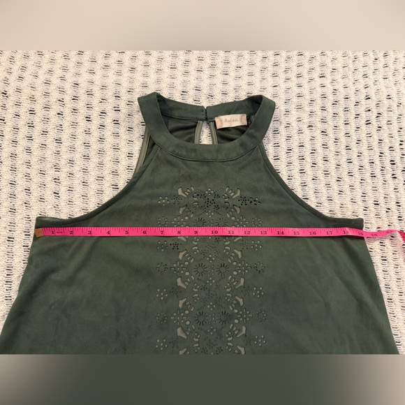 ALTAR’D STATE Micro Suede High Neck Sleeveless Olive Forest Green Blouse Top L - Picture 7 of 8